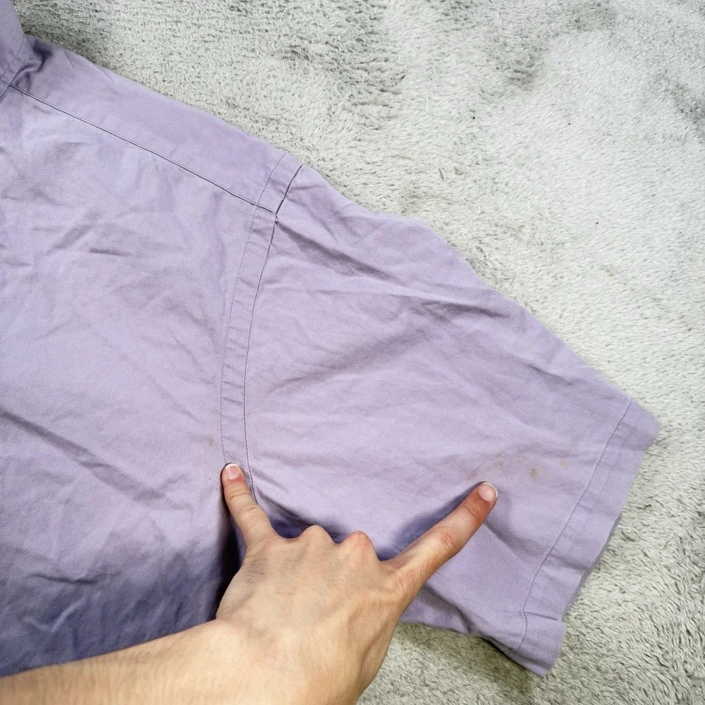 Polo Ralph Lauren Shirt Mens Large Purple Blaire Short Sleeve Button Down Pony